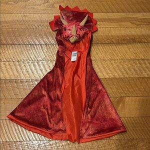 Fiery Red Triceratops Kids Costume